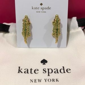 Kate Spade Swamped Pave Alligator Studs - NWT